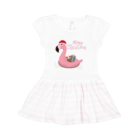 

Inktastic Flamingo Merry Christmas Gift Toddler Girl Dress