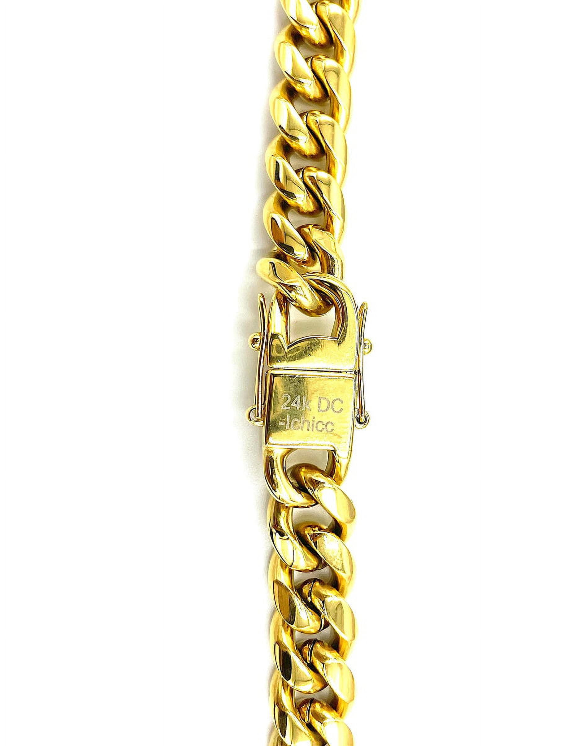 Real 24k gold cuban link chain clearance