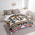 thumbnail image 3 of Homewish Tribal Aztec 7 Pieces Bedding Comforter Set for Teens Boys Girls,Bohemian Theme Full Bedding Set Lightweight,Exotic Style Fitted Sheet Flat Sheet,Ultra Soft Home Decor,Reversible, 3 of 8