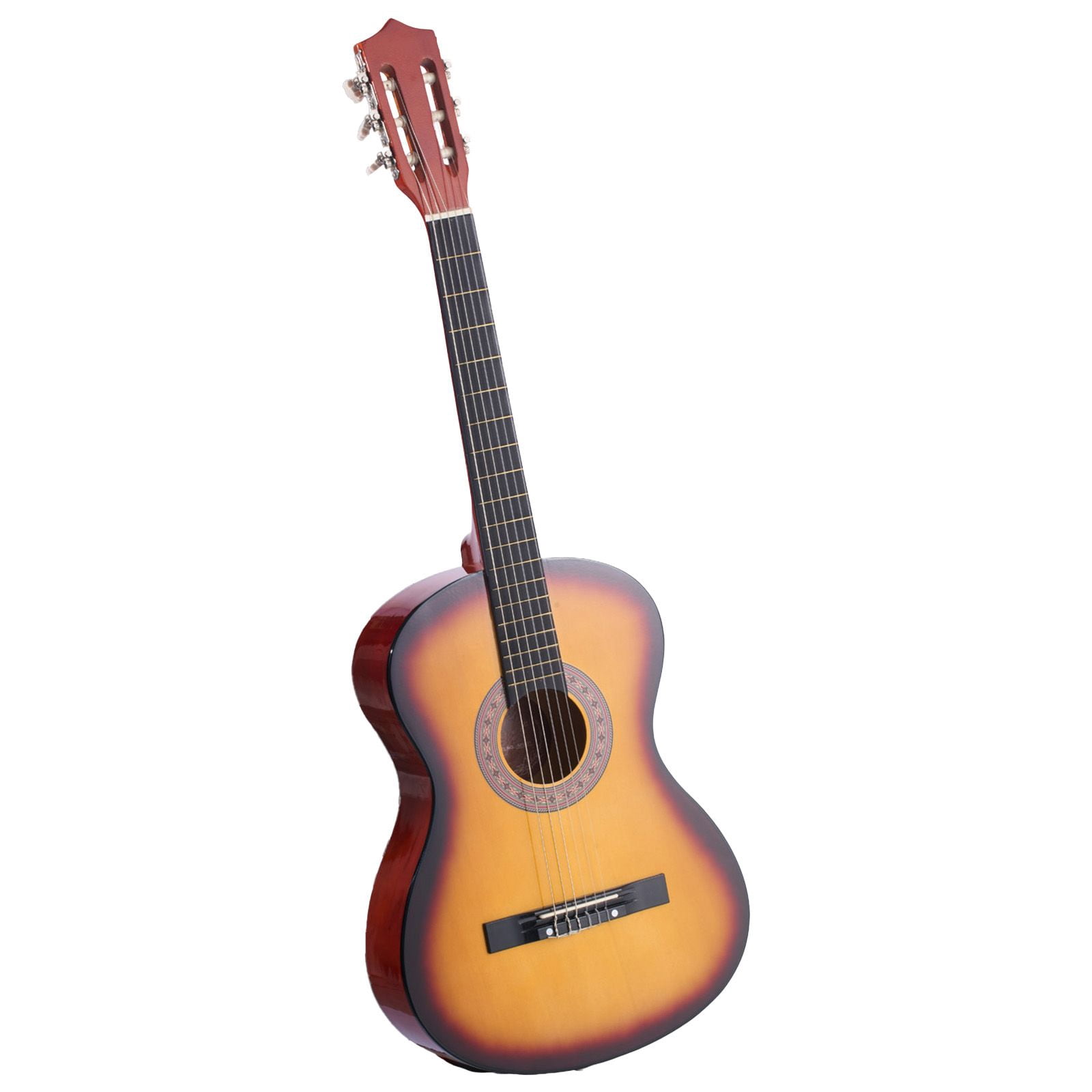 Classical Guitar, 38 Inch Wood Classical Guitar Starter Kit for Beginners, with Nylon Strings, Gig Bag, Strap, Tuner, Extra String, Pick, Capo, Basswood, for Teenagers Adults Students, Sunburst