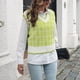 thumbnail image 3 of Chaleco de suéter para mujer suéter sin mangas a cuadros lavable a máquina de tela de poliéster informal suave de punto de moda para el trabajo para el otoño ANGGREK Otros, 3 of 7