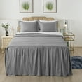 thumbnail image 1 of JML Ruffle Skirt Bedspread Set - 3 Piece, Soft Quilt Set with Sham and Area Rug,Twin,Gray, 1 of 6