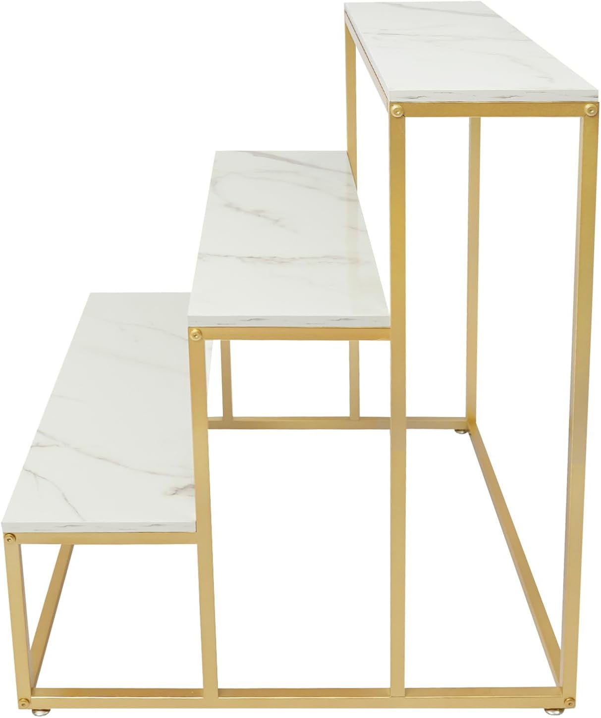 Metal Shoe Handbag Display Stand, 3 Tier Retail Nesting Display Tables, Heavy Duty Boutique Display Riser Shelf Modern Standing Clothing Shoes Display Rack for Retail Stores