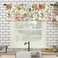 thumbnail image 4 of Flower Floral Kitchen Curtain Valance 54W x 18L Inch Vintage Blossom Plant Botanical Beige Spring Boho Retro Rod Pocket Short Cafe Small Window Treatment Drapes Decor, 4 of 6