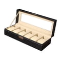 thumbnail image 2 of Organizador de caja de reloj, soporte organizador de reloj, portátil, vitrina de joyería multifuncional, organizador de relojes para mujer, pendientes 6 bits, 2 of 8