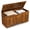 Brown, variant on Studyset Farmhouse Storage Bench, Wooden Trunk Ches 39in Wide Retro Wooden Storage Chest with U-Shaped Cut-Out Pull, Wooden Storage Trunk for Entryway, Living Room