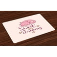 thumbnail image 1 of Ambesonne Saying Place Mats Set of 4, Cartoon Cat Stars, Standard Size, Dried Rose Pale Pink, 1 of 4