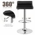 thumbnail image 7 of Gymax Set of 2 Swivel Bar Stool PU Leather Adjustable Kitchen Counter Bar Chairs Black, 7 of 7