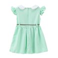 thumbnail image 3 of LYMAYTER Kids Baby Girl Cotton Dresses Toddler Short Sleeve Party Dress for 1-6t Summer Doll Collar Embroidered Dress Sundress, 3 of 9