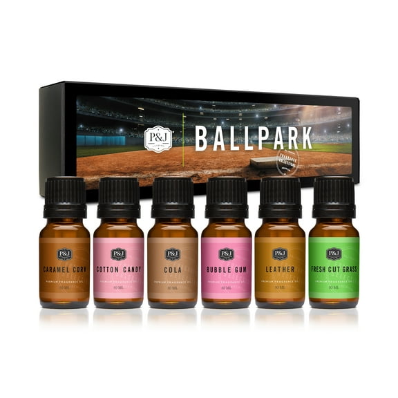 P&J Trading Fragrance Oil | Ballpark Set of 6 - Scented Oil for Soap Making, Diffusers, Candle Making, Lotions, Haircare, Slime, and Home Fragrance
