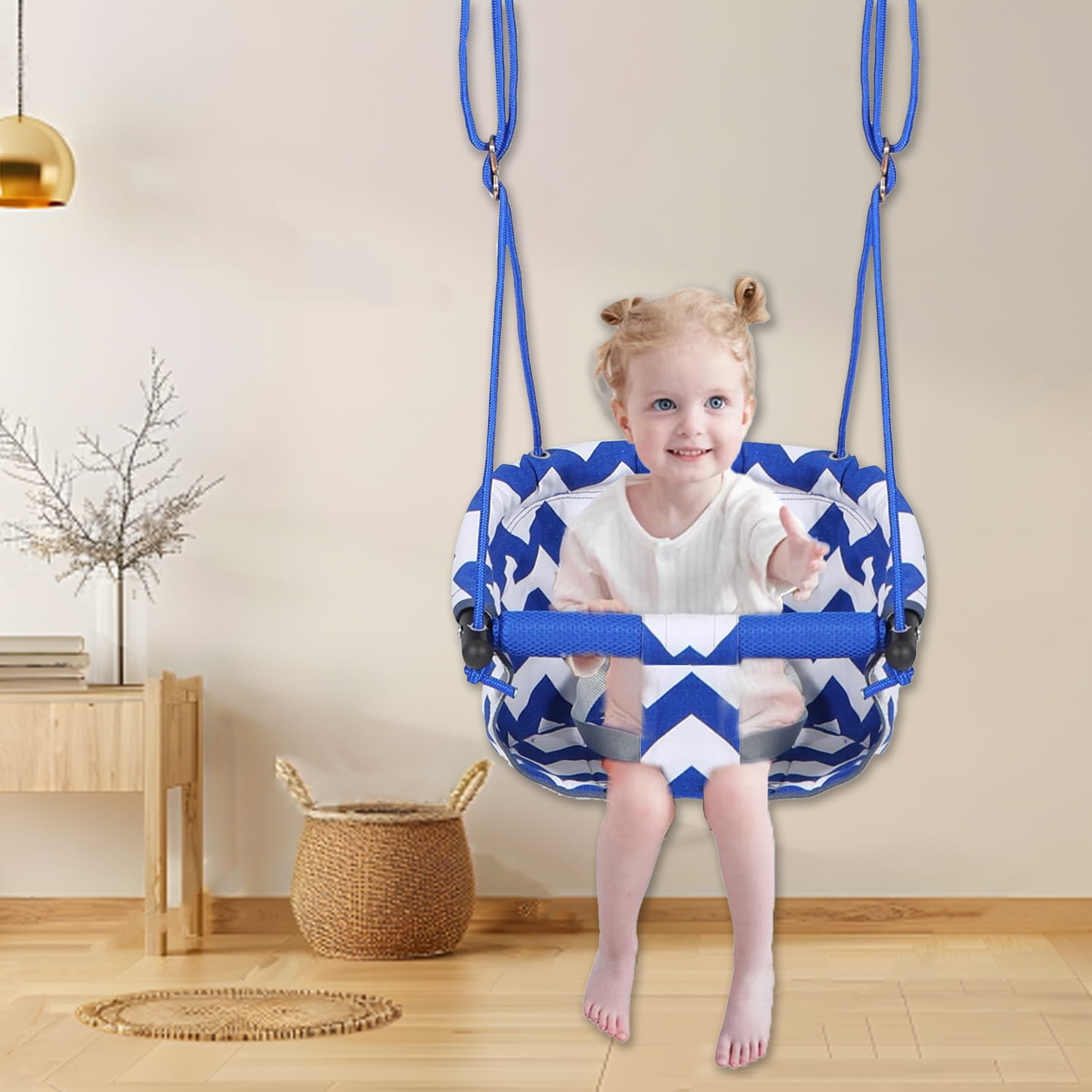 LINXUXIE  Toddler Swing for Kids, Anti-Slip Swing Seat for Indoor&Outdoor, Birthday Gifts for 1 2 3 4 5 6 7 8 Year Old