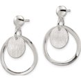 thumbnail image 2 of Sterling Silver Polished & Satin Circle Post Dangle Earrings (26.35 X 18.6) Made In Italy qe16095, 2 of 5