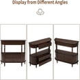 thumbnail image 5 of LKTART 52" Half Moon Console Table, Retro Curved Entryway Table with 3 Drawers & Open Shelf, Solid Wood Pine Legs, Espresso for Living Room Foyer, 5 of 9
