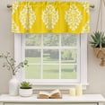 thumbnail image 2 of Baroque Yellow Curtain Valances for Windows, Kitchen Valance Window Treatments Panel 2 Pack, Vintage Damask Classic Floral Rod Pocket Short Curtains for Bathroom Bedroom 42 x 18 Inch, 2 of 8