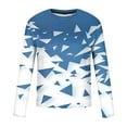 thumbnail image 5 of DeHolifer Sweatshirts for Men Graphic Geometric Printed Crewneck Long Sleeve Pullover T-Shirt Fall Fashion Pullover Tops Light Blue L, 5 of 5