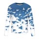thumbnail image 5 of Blusas y camisas de manga larga con cuello redondo para hombre, blusa informal de manga larga con cuello redondo y estampado de rayas, blusa de poliéster para hombre, 5 of 5