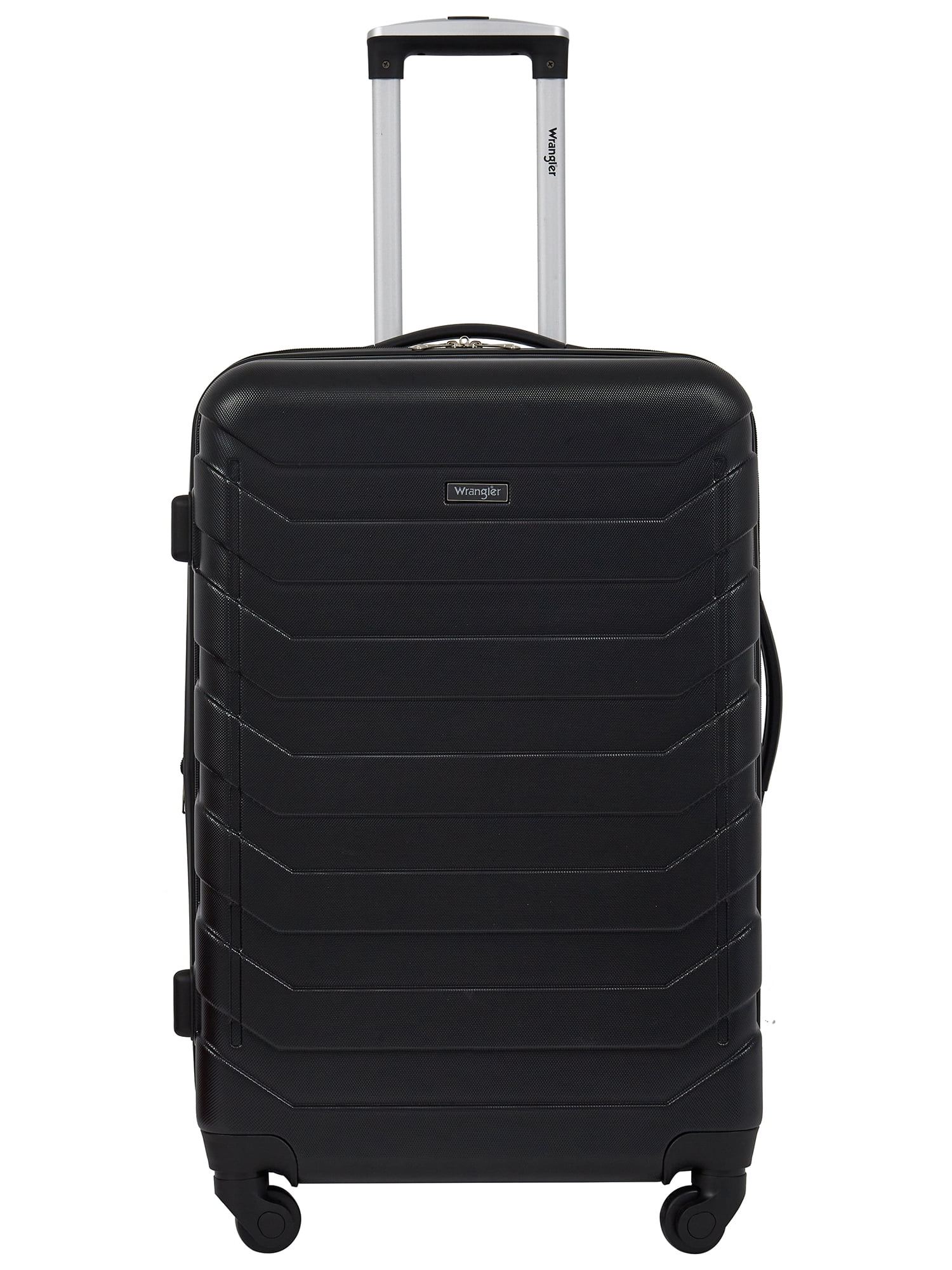 Wrangler 4-Piece Rolling Hard Side Luggage Set for Travel, Black