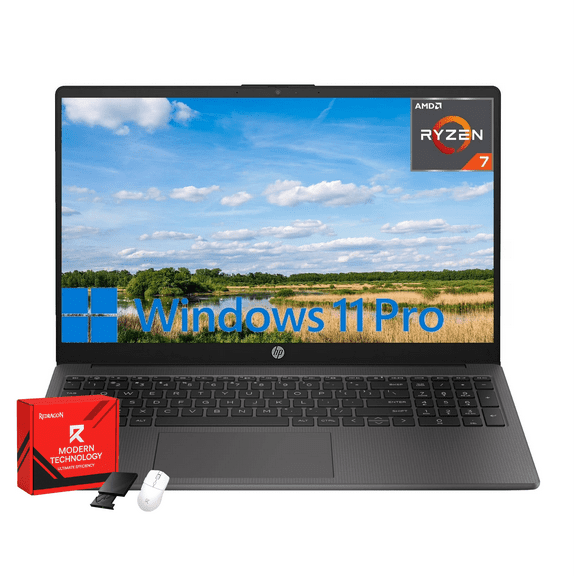 HP 255 G10 15 Business Laptop, 15.6" Full HD Display, 32GB RAM, 512GB SSD, AMD Ryzen 7 7730U, AMD Radeon Graphics, Numeric Keypad, Wi-Fi 6, Windows 11 Pro