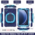 thumbnail image 4 of Case for Samsung Galaxy Tab A9 8.7 inch, 360 Degree Rotating Hand Grip Shockproof Cover with Shoulder Strap, NavyBlue Blue, 4 of 7