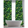 thumbnail image 5 of Saint Patrick's Day Sheer Curtains 96 Inch Length 2 Panels Set Window Treatments, Spring Farmhouse Botanical Clovers Rod Pocket Semi Curtains for Living Room/Bedroom/Kitchen Décor, 104"W x 96"L, 5 of 7