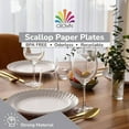 thumbnail image 3 of Crown Display Scallop Paper Plates 8.5" & 10.5" 80 Pcs Set for 40 Guests - Snow, 3 of 5