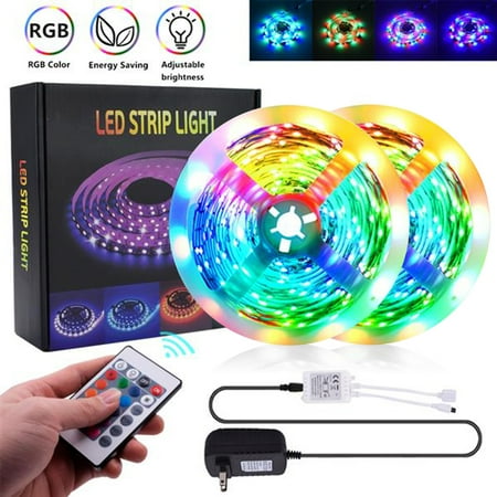 

32.8ft RGB LED Light Strip 5050 LED Tape Lights Color Changing LED Strip Lights with Remote for Home Lighting Kitchen Bed Flexible Strip Lights for Bar Home Decoration