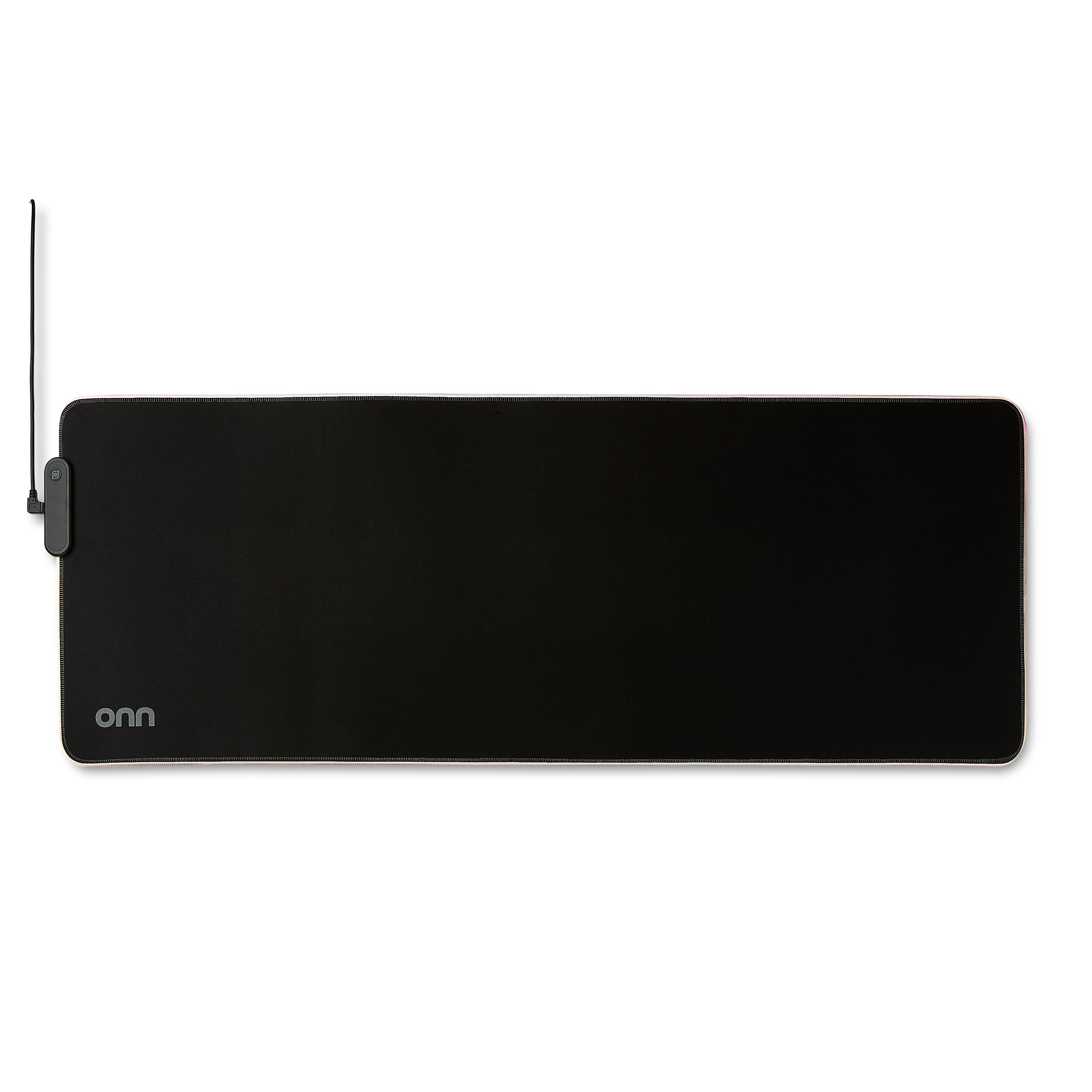 onn Gaming Desk Pad with LED RGB Lighting, Black 32", Rubber Anti-Slip base