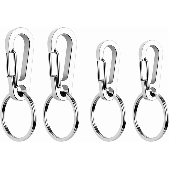 Stainless Steel Mini ID Tag Quick Clips Set of 4-Pack, Tag Holders for Collars & Harnesses