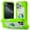 B Green, variant on ShellTech Compatible with iPhone 16 Pro Max Rubber Hybrid Armor Case Built-in 360°Rotating Ring Stand, Military Grade Drop Protection Full Body Rugged Heavy Duty Durable Cover,A Black