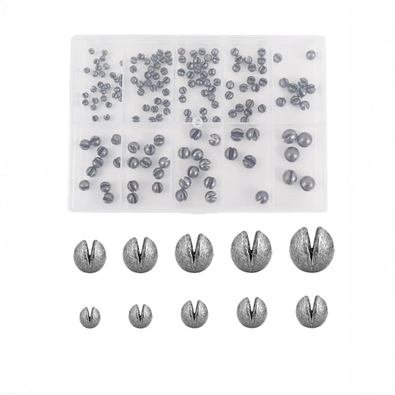 Split Shot Fishing Sinkers, Fishing Weights Sinkers Open Mouth Design Weights Clip Freshwater Saltwater Fishing Accessories 160pcs