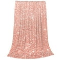 thumbnail image 2 of Honeii Rose Gold Glitter Print Fleece Blanket - Throw Blanket for Bed, Sofa, Couch, Camping, and Travel , Microplush Ultra Soft Warm Blanket-80"x60", 2 of 7