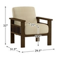 thumbnail image 7 of Amerllia Light Brown Fabric Upholstery Solid Wood Accent Chair, 7 of 7