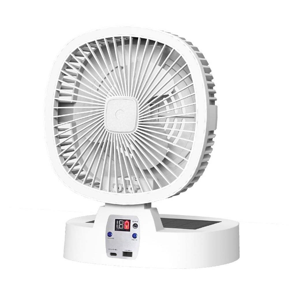 EDFRWWS Desk Cooling Face Fan 5 Speeds Adjustable Solar Panel Powered Fan Solar Charging