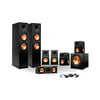 klipsch 7.1 rp-250 reference premiere surround sound speaker package with r-110sw subwoofer and a free wireless kit (ebony)