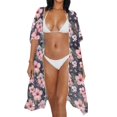 thumbnail image 3 of HELLHERO Hibiscus Flower Pattern Swimwear Coverup Loose Polyester Ultimate Elegant Bathing Suit Cover Up, 3 of 6