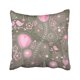 thumbnail image 1 of Funda de Almohada ABPHQTO Amarillo Girly Whimsical en Gris Marrón y Rosa Con Pájaros Flores y Corazones 50x50 cm, 1 of 1