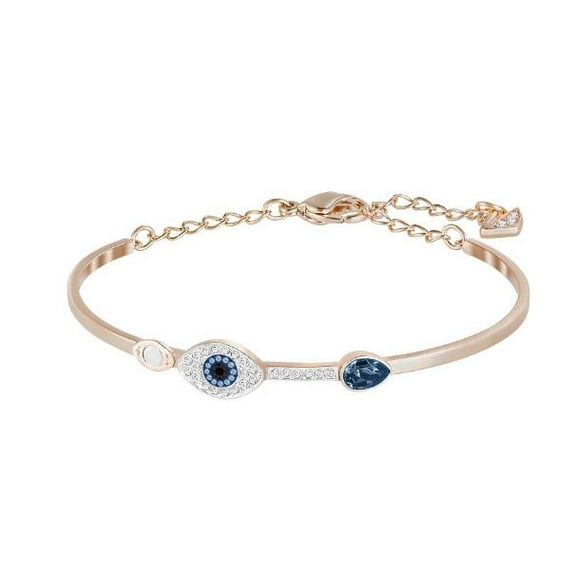 Swarovski Women's Blue Evil Eye Gold Bangle Bracelet