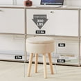 thumbnail image 5 of Tcbosik Small Round Ottoman with Storage, Upholstered Vanity Stool with Flip-Top Tray and Wood Legs, Linen Fabric Footrest for Bedroom, Entryway, Living Room, Beige, 5 of 8