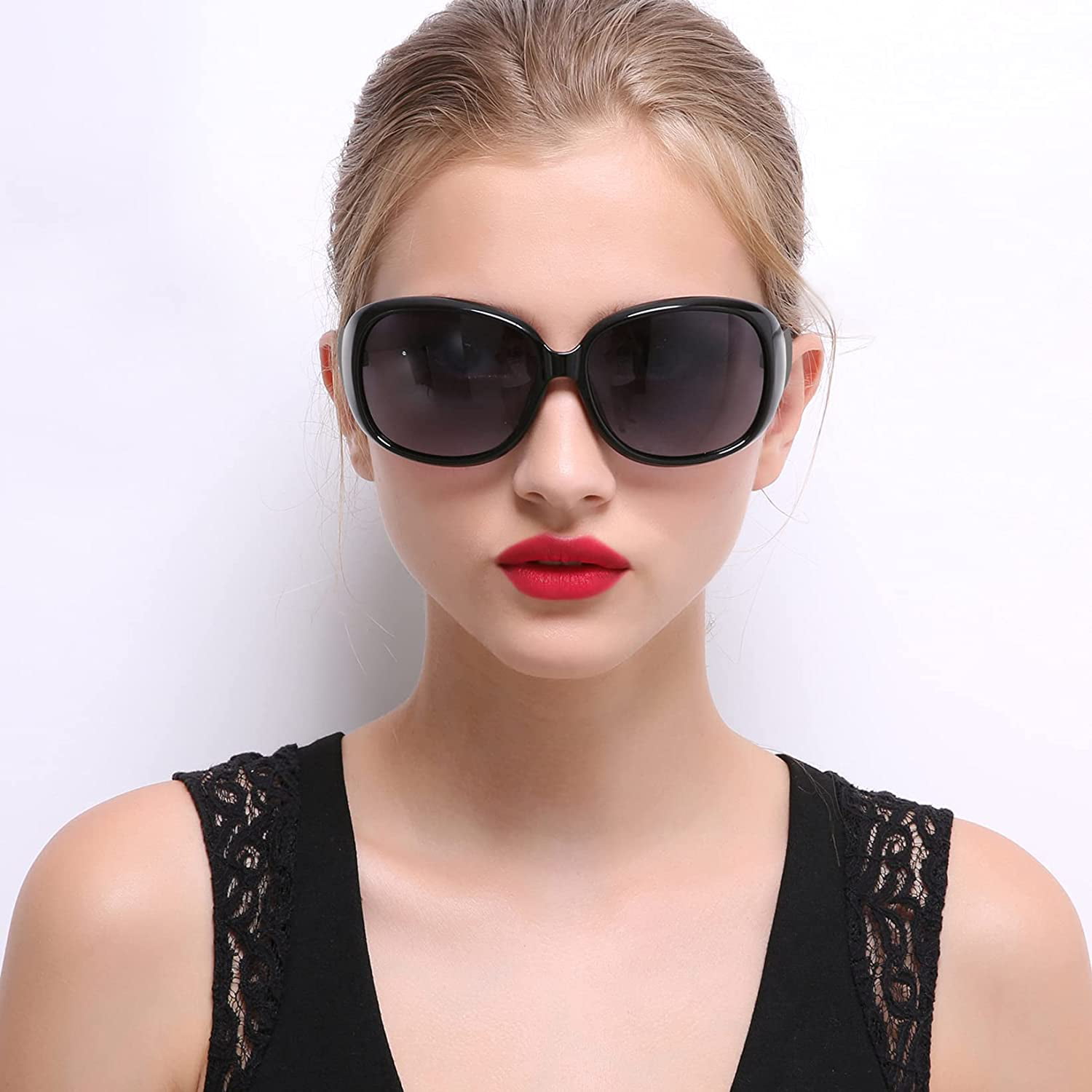 Joopin Polarized Sunglasses for Women Vintage Big Frame Sun Glasses Ladies Shades 