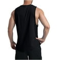 thumbnail image 3 of Sakmal Scoop Neck Mens Big and Tall Tank Tops Black Black Camisole Stringer Muscle Solid Sleeveless T Shirts for Men, 3 of 6