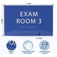 thumbnail image 3 of 6" X4" Exam Room 3 Sign- Tactile Graphics Grade 2 Braille Text | Modern Utility Wall Mount ADA Compliant Plastic Signs For Schools, Offices, Businesses, Apartments & Restaurants, 3 of 7