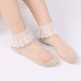 thumbnail image 2 of CUZIBR Cozy Socks Ballet Dress Ankle Socks Lace Ruffles Solid Short Stockings Splice Transparent Boat Socks Comfy Dailywear,Beige,One Size, 2 of 5