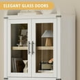 thumbnail image 6 of 72" Tall Arched Bookcase with Glass Doors, 5 Tier Display Bookshelf Storage Cabinet, Modern Floor Standing Organizer for Home Office Living Room, White, 6 of 8