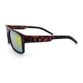thumbnail image 4 of SA106 Polarized Rectangular Sport Sunglasses for Men UV400 Mirrored Lightweight Matte Tortoise Frame - Orange Mirror Lens, 4 of 6