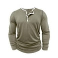 thumbnail image 3 of Kovlvoll Men Long Sleeve Shirts Button V Neck Muscle Shirt Lightweight Casual Comfy Athletic Workout Tee Tops, 3 of 7