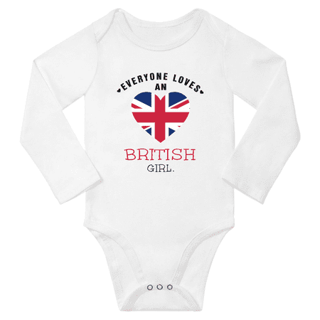 

Everyone Loves An British Girl Baby Long Slevve Bodysuits (White 18-24 Months)