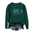 thumbnail image 4 of PMVFHDE Women's Letter Graphic Print Crewneck Sweatshirt, Trendy Oversized Long Sleeve Pullover for Fall Winter Green,XXL, 4 of 4