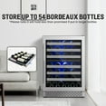 thumbnail image 6 of 24" Wine Cooler Refrigerator Dual Zone 54 Bottle Capacity, Seamless Reversible Doors,Shelves Stainless Steel Edged, Built-in or Freestanding Wine Cooler for Home and Kitchen, 6 of 7