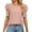 Pink, variant on GEWSEY Puff Short Sleeve Shirt for Women Eyelet Tops Summer Crewneck Blouse Loose Fit S-XXL Yellow, L