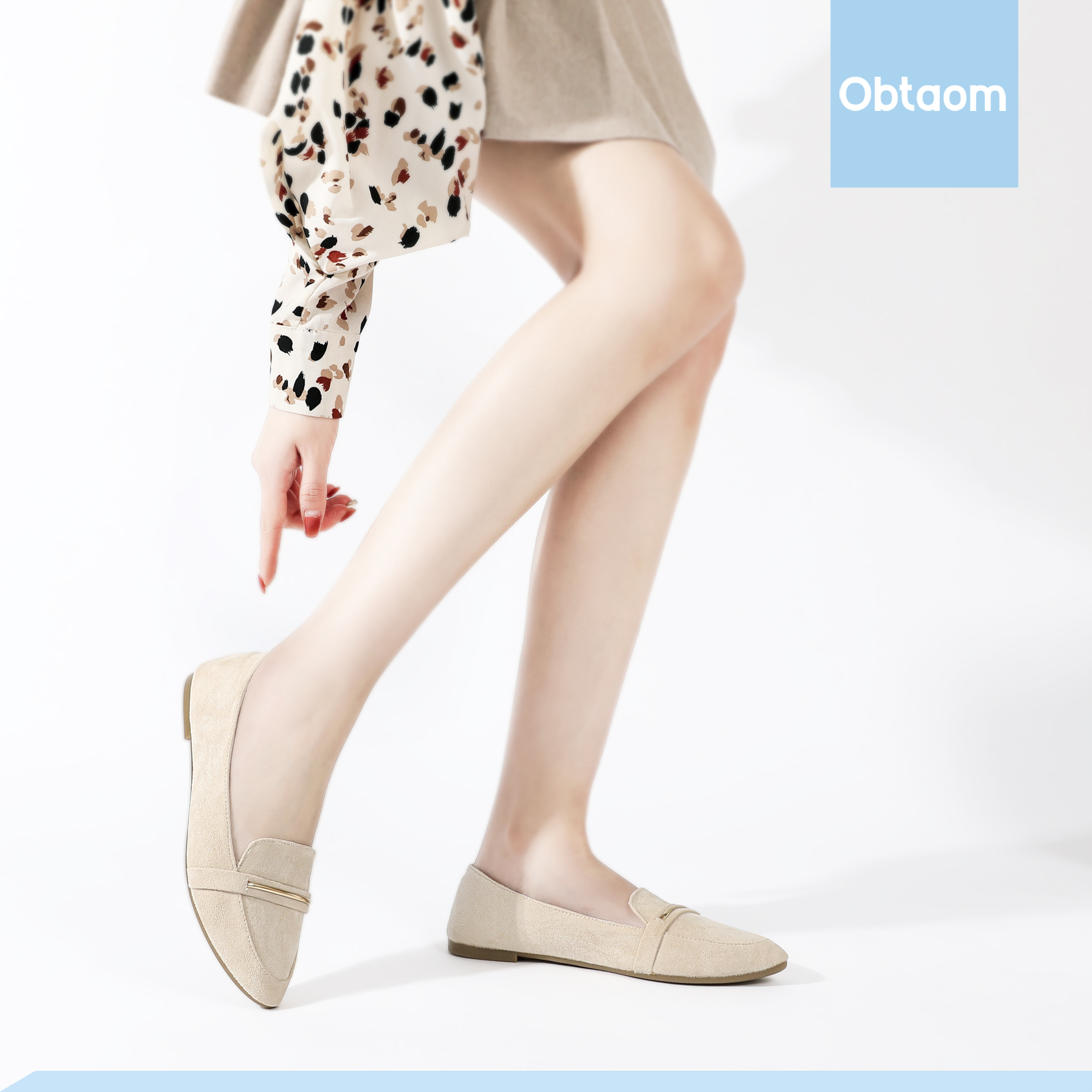Obtaom Women's Pointy Toe Loafer Flats photo 6